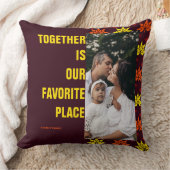 私お気に入りのたちの場所：家族の名前と写真 クッション (ブランケット)