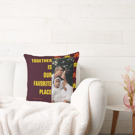 私お気に入りのたちの場所：家族の名前と写真 クッション (ソファ)