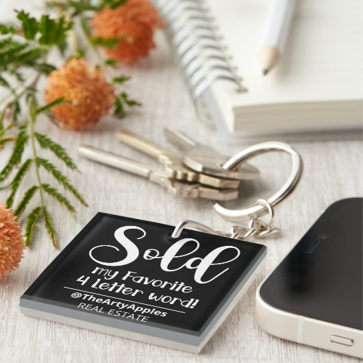 私お気に入りのの4文字の言葉実在を不動産の代理人に売った キーホルダー (正面右)