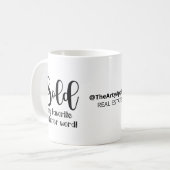 私お気に入りのの4文字の言葉実在を不動産の代理人に売った コーヒーマグカップ (正面左)