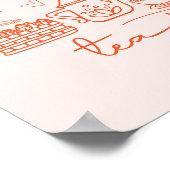 私お洒落のためのドードルティー、紅茶パーティーキッチン ポスター (角)