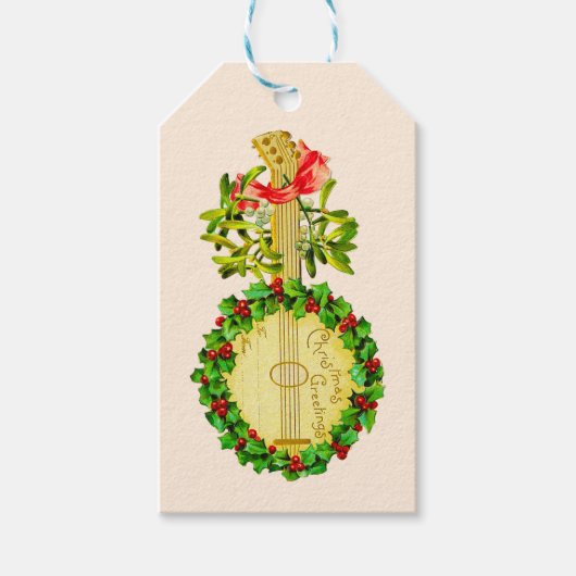 私からあなたへのヴィンテージクリスマスプレゼントのラベルラベル ギフトタグ (正面)