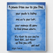 私からあなたへの詩のパパ額 フォトプラーク (正面)