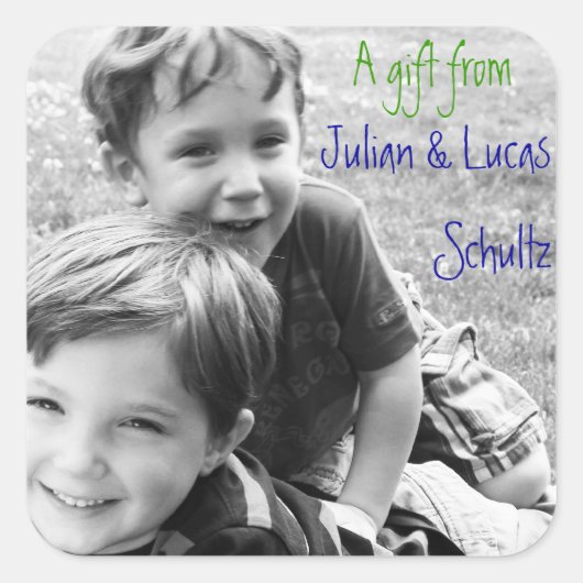 私からの贈り物！ラベルカスタムシール スクエアシール (正面)