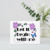 私から始めてみましょう 花と蝶 ポストカード (スタンド正面)