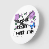 私から始めようことわざ花蝶 ラウンド壁時計 (傾斜)