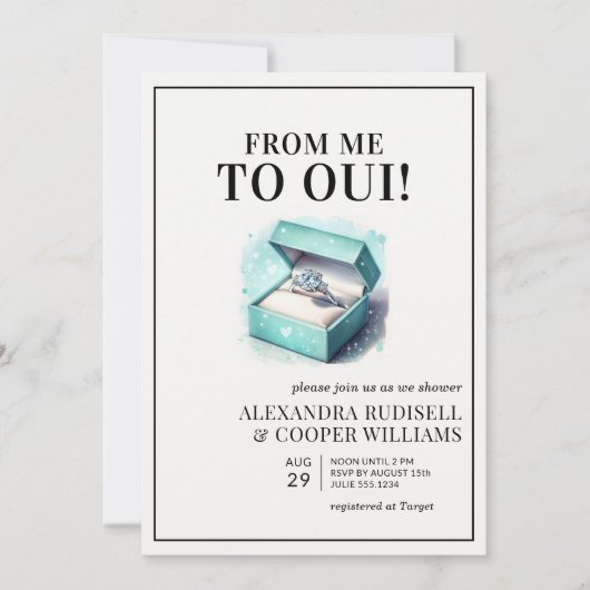 私から私まで |ブライダルシャワー 招待状 (正面)