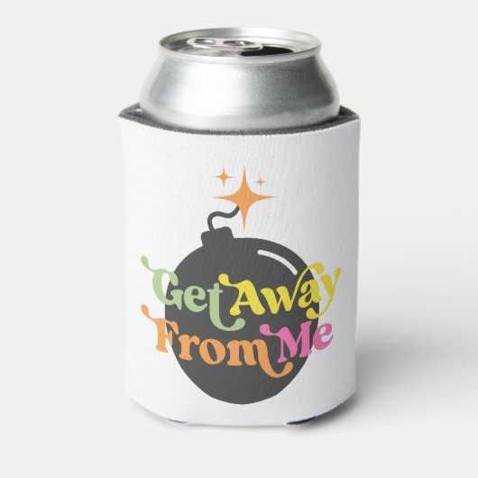 私から遠くに得る爆弾のおもしろい皮肉な 缶クーラー (缶裏面)