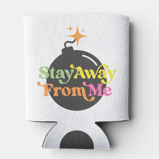 私から遠くに離れボムおもしろいSnarky皮肉な 缶クーラー (裏面)