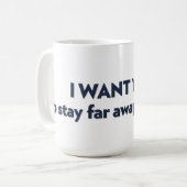 私から遠く離れていて欲遠くにしい コーヒーマグカップ (正面左)