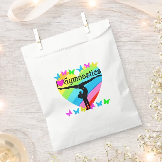 私かわいらしは体操レインボーデザインが大好き フェイバーバッグ (クリップ留めされた状態)