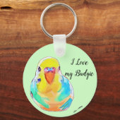 私かわいらしは私のブジーブデガリガールパレーケートバードが大好き キーホルダー (正面)