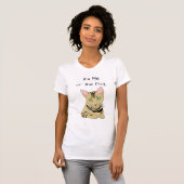 私か猫か、バイバイ フィド、面白い猫Tシャツ Tシャツ (正面フル)