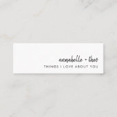 私があなたが好きなこと | ロマンチックラブノートカード スキニー名刺 (正面)