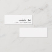 私があなたが好きなこと | ロマンチックラブノートカード スキニー名刺 (正面/裏面)