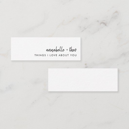 私があなたが好きなこと | ロマンチックラブノートカード スキニー名刺 (正面/裏面)