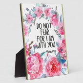 私があなたと一緒にいることを恐れてはいけない引用文聖書の聖句イザヤ フォトプラーク (側面)