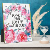 私があなたと一緒にいることを恐れてはいけない引用文聖書の聖句イザヤ フォトプラーク (側面)