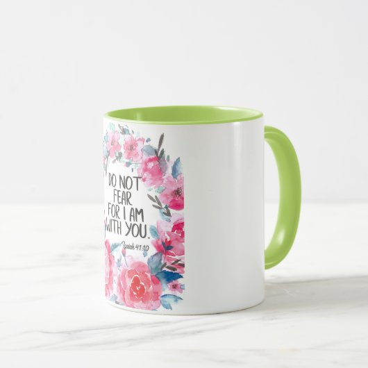 私があなたと一緒にいることを恐れてはいけない引用文聖書の聖句イザヤ マグカップ (正面右)