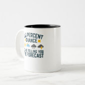 私があなたに予測を伝える可能性は100% ツートーンマグカップ (正面左)