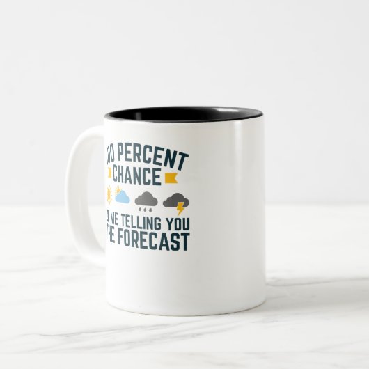 私があなたに予測を伝える可能性は100% ツートーンマグカップ (正面左)