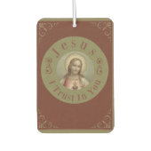 私があなたに信頼するイエスの聖なるハート カーエアーフレッシュナー (正面)