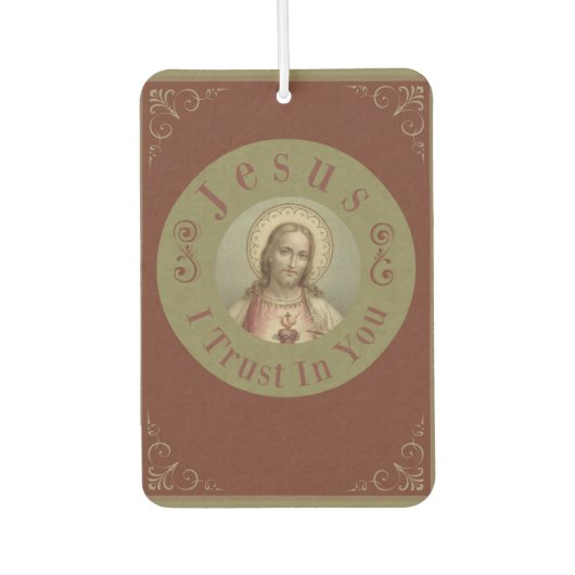 私があなたに信頼するイエスの聖なるハート カーエアーフレッシュナー (正面)