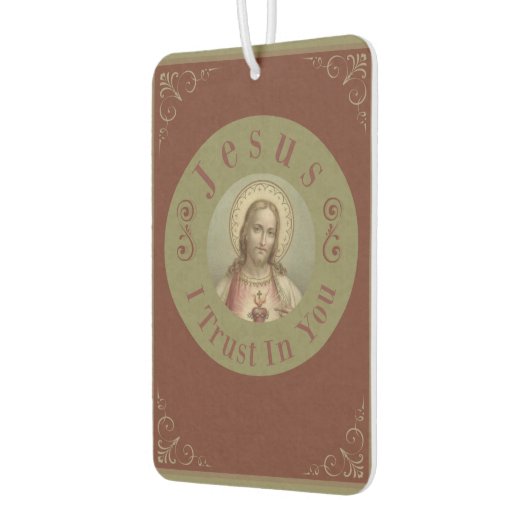 私があなたに信頼するイエスの聖なるハート カーエアーフレッシュナー (左)