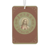 私があなたに信頼するイエスの聖なるハート カーエアーフレッシュナー (裏面)