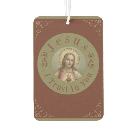 私があなたに信頼するイエスの聖なるハート カーエアーフレッシュナー (裏面)