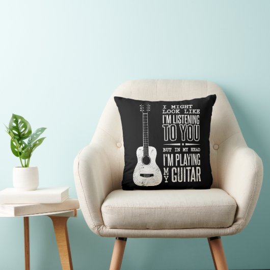 私があなたに音楽ギターを聞いているように見て下さい クッション (椅子)