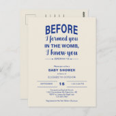 私があなたを形成する前に聖書の詩の赤ちゃんシャワー ポストカード (正面/裏面)