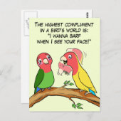 私があなたを愛していることを告げるロビーバードオウムと鳥の方法 ポストカード (正面/裏面)
