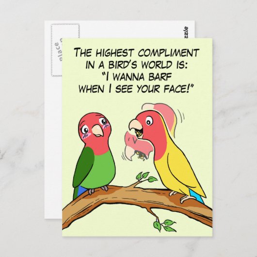 私があなたを愛していることを告げるロビーバードオウムと鳥の方法 ポストカード (正面/裏面)