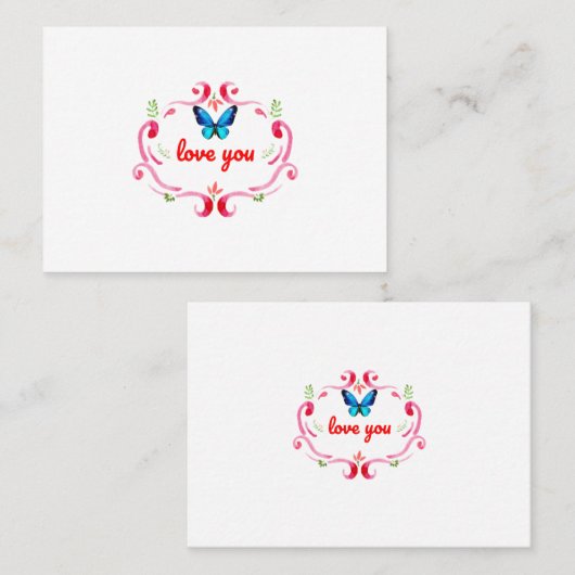 私があなたを愛していると言うカードのポスター 名刺 (正面/裏面)