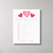 私があなたを愛する理由のすべては。私たちが愛する10の理由 キャンバスプリント (正面)