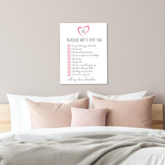 私があなたを愛する理由のすべては。私たちが愛する10の理由 キャンバスプリント