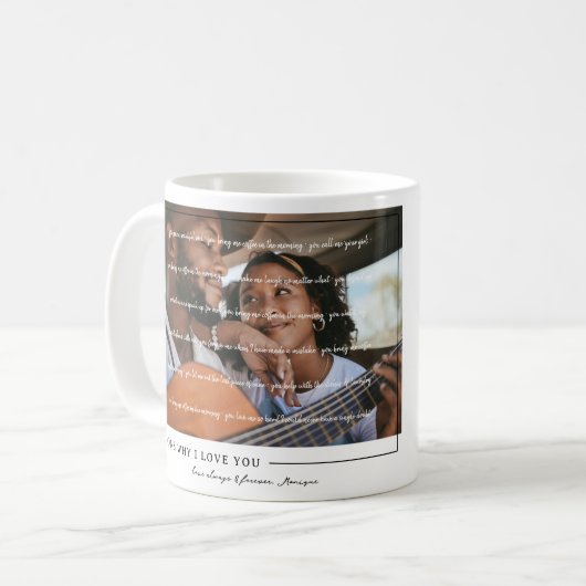 私があなたを愛する理由 |カップルパーソナライズされたの写真 コーヒーマグカップ (正面左)