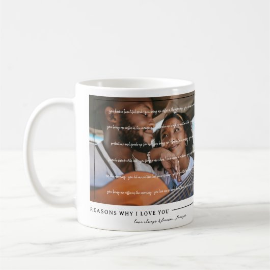 私があなたを愛する理由 |カップルパーソナライズされたの写真 コーヒーマグカップ (左)