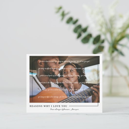 私があなたを愛する理由 |カップルパーソナライズされたの写真 シーズンカード (スタンド正面)