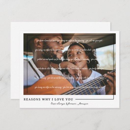 私があなたを愛する理由 |カップルパーソナライズされたの写真 シーズンカード (正面/裏面)