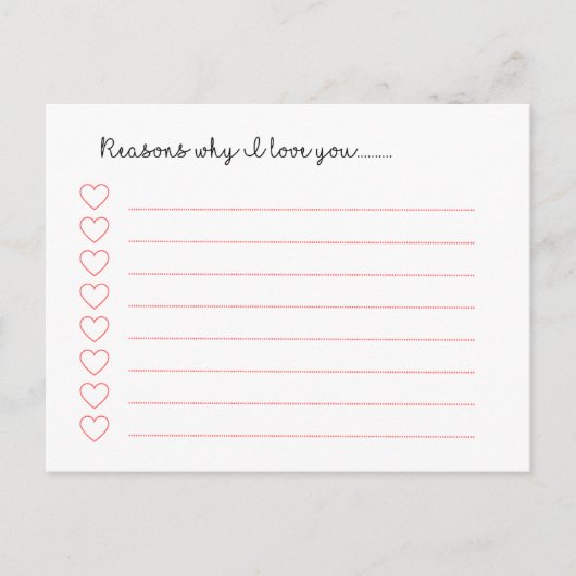 私があなたを愛する理由…............ ポストカード (正面)