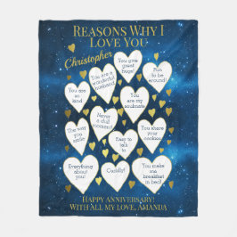 私があなたを愛する記念日の理由 フリースブランケット