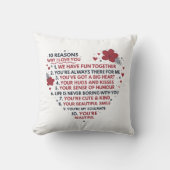 私があなたを愛する10の理由記念日の詩 クッション (正面)