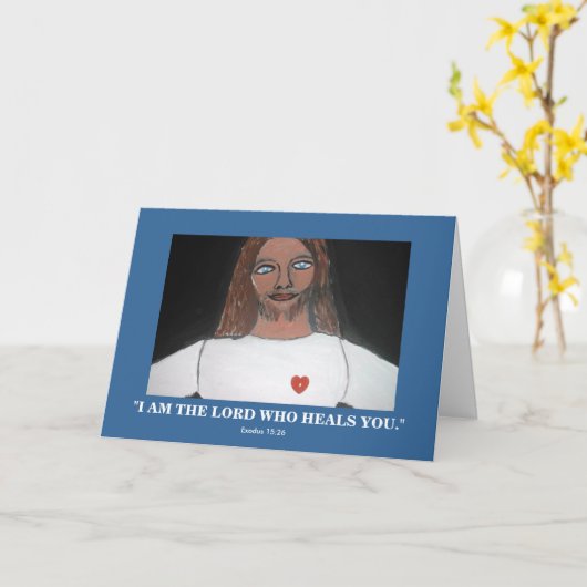 「私があなたを癒してくれる主よ」 カード (黄色い花)