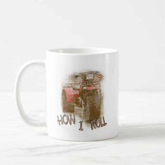 私がいかに転がるか- ATC Trike 3の荷車引き コーヒーマグカップ (左)