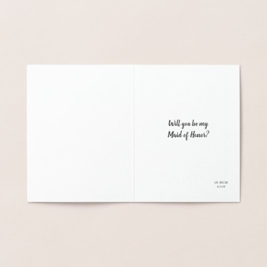 私がおもしろいな新婦付添人かメイド・オブ・オーナー（花嫁付き添い人） |の小便をする間、 箔カード (内部)