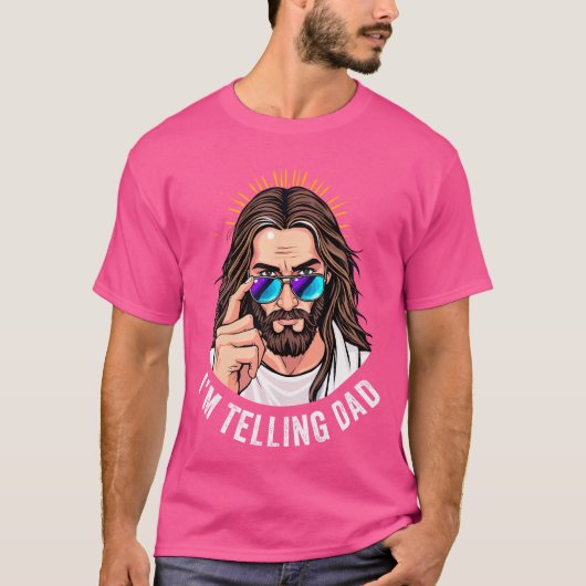 私がおもしろいパパの宗教を話しているイエス Tシャツ (正面)