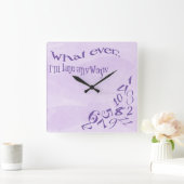 私がおもしろい晩期のオーキッドの水色は何でも スクエア壁時計 (ホーム)