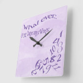 私がおもしろい晩期のオーキッドの水色は何でも スクエア壁時計 (傾斜)